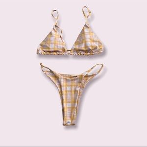 Colorful Y2K Yellow Thong Bathing Suit